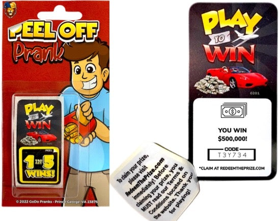 Peel Off Prank Sticker-Win $500000 0201
